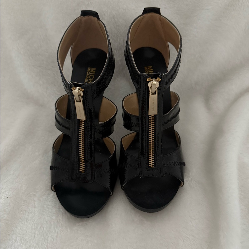 Michael Kors Black Heeled Sandals with Gladiator Straps